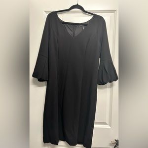 White House Black Market, Black, 3/4 Bell Sleeve Dress